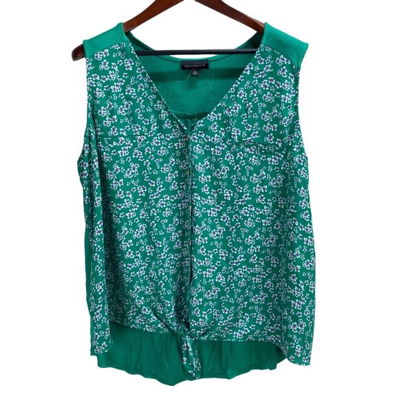 Fortune + Ivy Women's Sleeveless V Neck Floral Blouse Size 2X - Picture 1 of 5